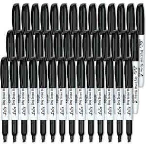 Lelix Dry Erase Markers – 42 Pack, 14 Colors, Chisel Tip, Perfect for Kids & School, Office Use, Whiteboard & Mirror Writing(42 Pack Black)