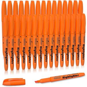 Shuttle Art Highlighters, 15 Colors Pastel Highlighter Pens Assorted Colors, Chisel Tip Dry-Quickly Non-Toxic Highlighter Markers for Adults Kids Highlighting in the Home School Office(Orange)