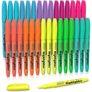 Shuttle Art Highlighters, 15 Colors Pastel Highlighter Pens Assorted Colors, Chisel Tip Dry-Quickly Non-Toxic Highlighter Markers for Adults Kids Highlighting in the Home School Office(30 Colors)