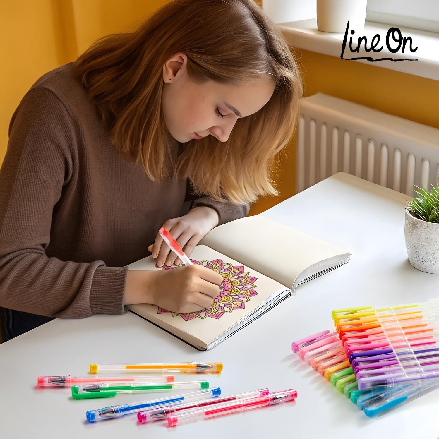 image108 Colors Gel Pens Set Gel Pens for Adult Coloring Books Journals Drawing Doodling Art Markers
