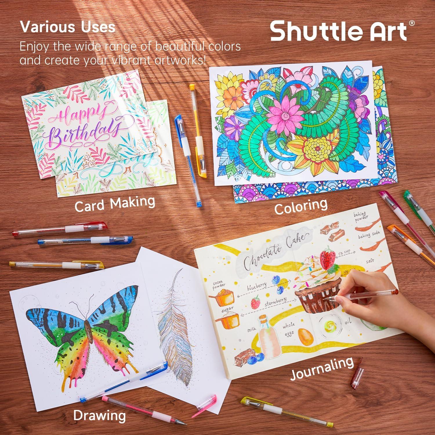 Shuttle Art 360 Pack Gel Pens Set, 180 Colors Gel Pen Set Plus 180 ...
