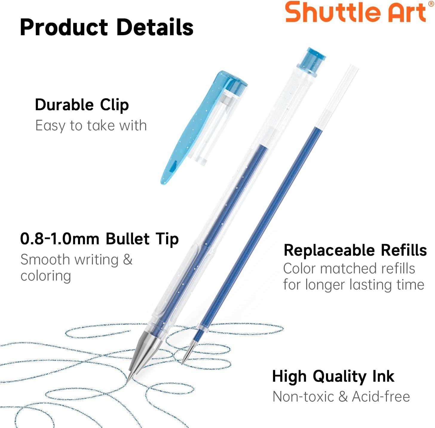 imageShuttle Art 360 Pack Gel Pens Set 180 Colors Gel Pen Set Plus 180 Color Refills Perfect for Adult Coloring Books Doodling Drawing Art Markers360 Pack