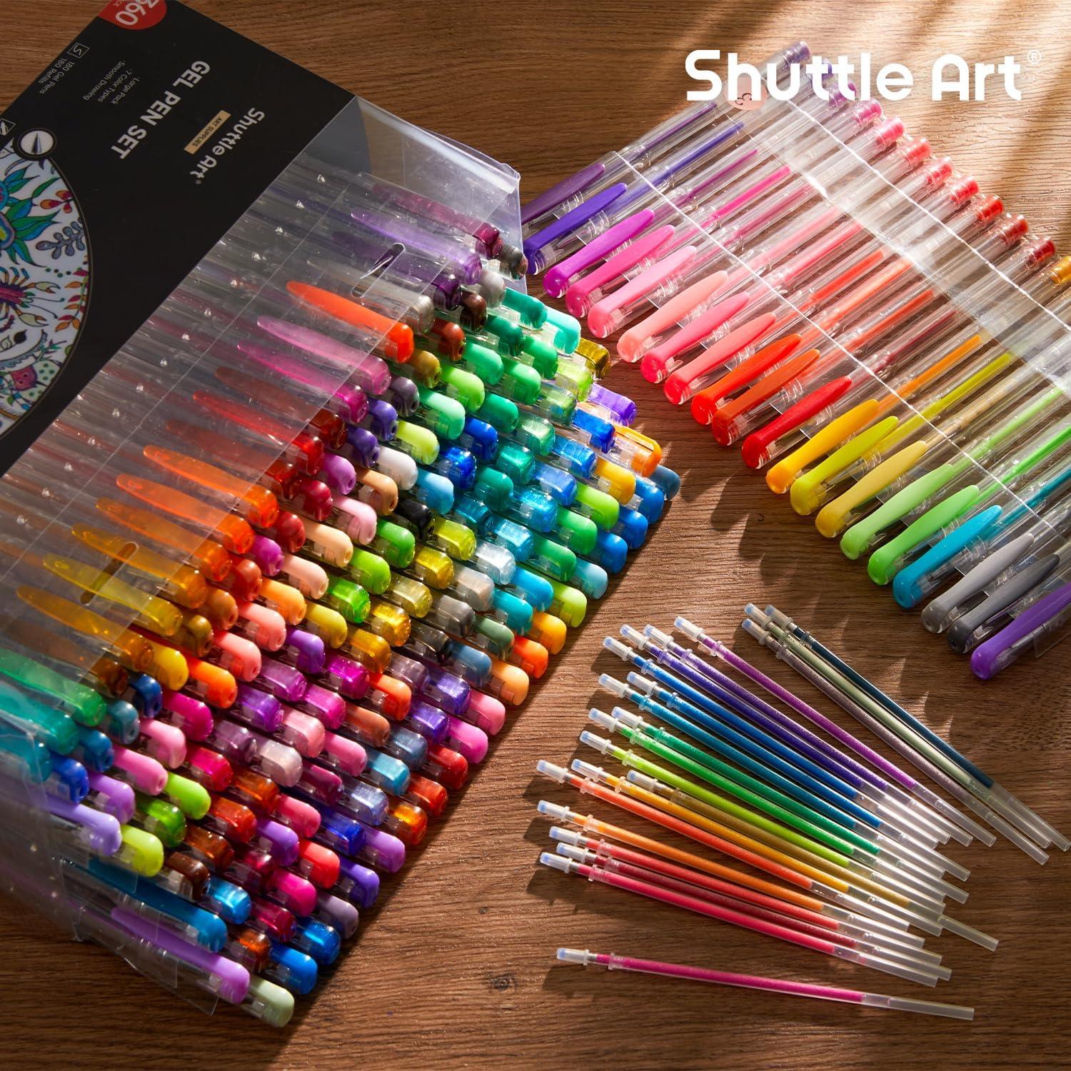 imageShuttle Art 360 Pack Gel Pens Set 180 Colors Gel Pen Set Plus 180 Color Refills Perfect for Adult Coloring Books Doodling Drawing Art Markers360 Pack