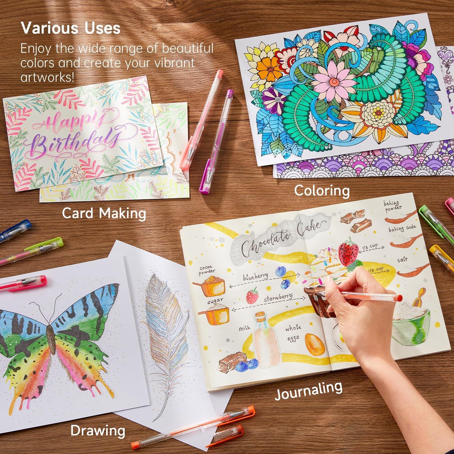 imageShuttle Art 360 Pack Gel Pens Set 180 Colors Gel Pen Set Plus 180 Color Refills Perfect for Adult Coloring Books Doodling Drawing Art Markers360 Pack