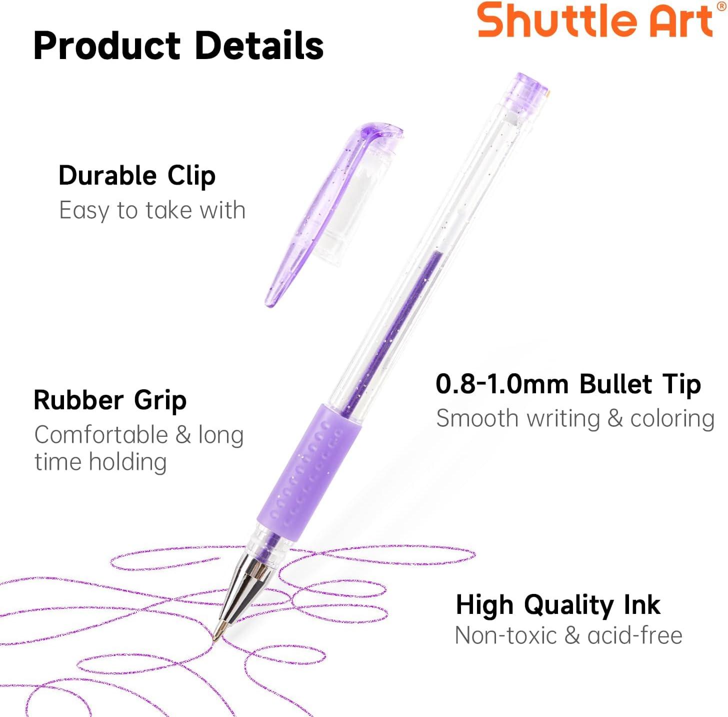 imageShuttle Art Gel Pens 180 Pack Gel Pens Set 12 Assorted Colors Bulk Classroom Pack for Adults Coloring Books Drawing Doodling Crafts Journaling