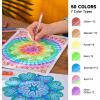 100 Pack Gel Pens Set, 50 Colors Gel Pens with 50 Refills Gel Pen Set for Adult Coloring Books Drawing Doodling Art Markers