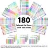 Shuttle Art 360 Pack Gel Pens Set, 180 Colors Gel Pen Set Plus 180 Color Refills Perfect for Adult Coloring Books Doodling Drawing Art Markers(360 Pack)