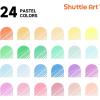 Shuttle Art 60 Pack Tone , Pink Purple Gel Pens with 30 Refills for Adults Coloring Books Journaling Drawing Nature, Landscapes, Animals Scenes(24 Pack Pastel Tone)