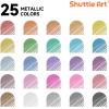 Shuttle Art 60 Pack Tone , Pink Purple Gel Pens with 30 Refills for Adults Coloring Books Journaling Drawing Nature, Landscapes, Animals Scenes(50 Pack Metallic Tone)