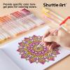 Shuttle Art 60 Pack Tone , Pink Purple Gel Pens with 30 Refills for Adults Coloring Books Journaling Drawing Nature, Landscapes, Animals Scenes(60 Pack Red Yellow Tone)