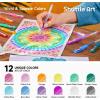 Shuttle Art Gel Pens, 180 Pack Gel Pens Set, 12 Assorted Colors Bulk Classroom Pack for Adults Coloring Books Drawing Doodling Crafts Journaling