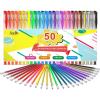 Gel Pens, 50 Pack Gel Pen Set 25 Colored Gel Pen with 25 Refills for Adults Coloring Books Drawing Doodling Crafts Scrapbooking Bullet Journaling(Multicolor)