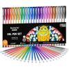 Shuttle Art 60 Pack Tone , Pink Purple Gel Pens with 30 Refills for Adults Coloring Books Journaling Drawing Nature, Landscapes, Animals Scenes(50 Pack Metallic Tone)