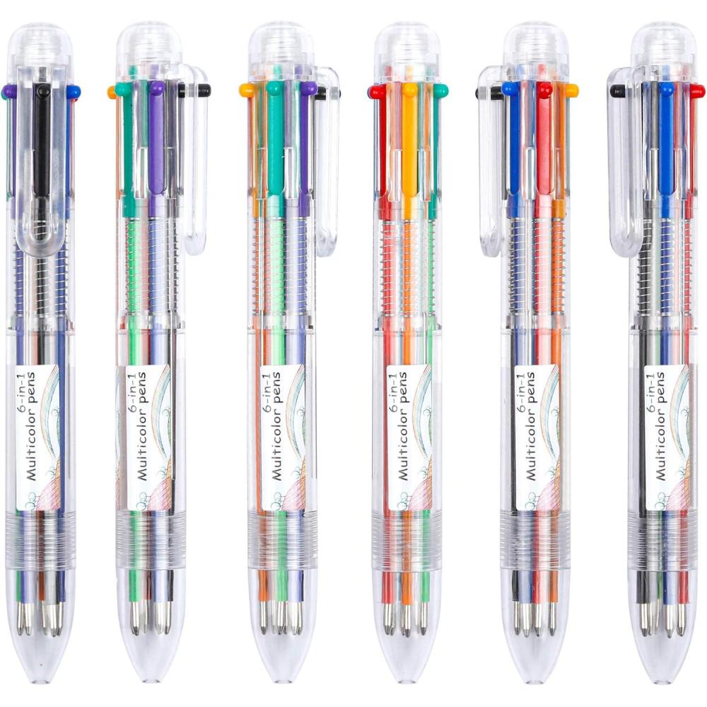 imageShuttle Art Multicolor Pens 23 Pack 6in1 07mm Retractable Ballpoint Pens for Office School Supplies Students Children Gift