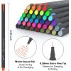 46 Pack Journal Planner Colored Pens, Lineon 40 Colors Fineliner Pens with 6 Different Stencils, Perfect Set for Journal Planner Note Calendar Coloring Office School Art Supplies