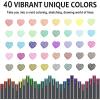 46 Pack Journal Planner Colored Pens, Lineon 40 Colors Fineliner Pens with 6 Different Stencils, Perfect Set for Journal Planner Note Calendar Coloring Office School Art Supplies