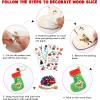 Shuttle Art 360 PCS Wooden Christmas Ornament Kit, 130 Unfinished Wood Slices with 13 Styles, 130 Jute Twine, 12 Colors Washable Markers, 50 Bells, DIY Christmas Decoration Crafts for Kids and Adults