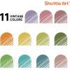 Shuttle Art Colored Retractable Gel Pens, 8 Pastel Ink Colors, Cute Pens 0.7mm Fine Point Quick Drying for Black Paper Writing Drawing Journaling Note Taking School Office Home(11 Light Vintage)