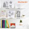 Shuttle Art Colored Retractable Gel Pens, 8 Pastel Ink Colors, Cute Pens 0.7mm Fine Point Quick Drying for Black Paper Writing Drawing Journaling Note Taking School Office Home(11 Black Ink)