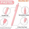 Shuttle Art Colored Retractable Gel Pens, 8 Pastel Ink Colors, Cute Pens 0.7mm Fine Point Quick Drying for Black Paper Writing Drawing Journaling Note Taking School Office Home(8 Pastel Ink)