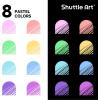 Shuttle Art Colored Retractable Gel Pens, 8 Pastel Ink Colors, Cute Pens 0.7mm Fine Point Quick Drying for Black Paper Writing Drawing Journaling Note Taking School Office Home(8 Pastel Ink)