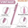 Shuttle Art Colored Retractable Gel Pens, 8 Pastel Ink Colors, Cute Pens 0.7mm Fine Point Quick Drying for Black Paper Writing Drawing Journaling Note Taking School Office Home(11 Light Vintage)