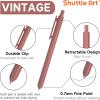 Shuttle Art Colored Retractable Gel Pens, 8 Pastel Ink Colors, Cute Pens 0.7mm Fine Point Quick Drying for Black Paper Writing Drawing Journaling Note Taking School Office Home(11 Dark Vintage)