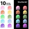 Shuttle Art Colored Retractable Gel Pens, 8 Pastel Ink Colors, Cute Pens 0.7mm Fine Point Quick Drying for Black Paper Writing Drawing Journaling Note Taking School Office Home(10 Pastel Ink)