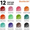 Shuttle Art Liquid Ink Rollerball Pens, 15 Colors (10 Bright + 5 Vintage) Quick Drying 0.5mm Extra Fine Point Long Lasting for Writing Journaling Taking Notes Doodling School Office Home(12 Colors)