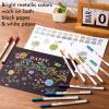 Shuttle Art Metallic Marker Pens, 30 Colors Metallic Paint Markers with 1 Coloring Book Fine Point for DIY Card, Calligraphy, Art and Crafting Projects, Works Great on Black Paper, Scrapbooks, Rock(30 colors)