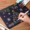 Shuttle Art Metallic Marker Pens, 30 Colors Metallic Paint Markers with 1 Coloring Book Fine Point for DIY Card, Calligraphy, Art and Crafting Projects, Works Great on Black Paper, Scrapbooks, Rock(24 colors)