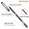 Shuttle Art RollerBall Pens, 25 Pack Black Fine Point Roller Ball Pens, 0.5mm Liquid Ink Pens for Writing Journaling Taking Notes School Office(10 Black)