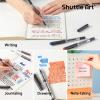 Shuttle Art RollerBall Pens, 25 Pack Black Fine Point Roller Ball Pens, 0.5mm Liquid Ink Pens for Writing Journaling Taking Notes School Office(8 black+1 blue+1 red)