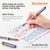 Shuttle Art RollerBall Pens, 25 Pack Black Fine Point Roller Ball Pens, 0.5mm Liquid Ink Pens for Writing Journaling Taking Notes School Office(8 black+1 blue+1 red)
