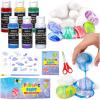 Rock Painting Kit, Shuttle Art 6 Colors Acrylic Pouring Paint Rock Painting Kit with White Rocks, Paint Brush, Transfer Stickers, Tablecloths and Pouring Tools for Kids, Easter Gift for Boys and Girls