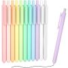 Shuttle Art Colored Retractable Gel Pens, 8 Pastel Ink Colors, Cute Pens 0.7mm Fine Point Quick Drying for Black Paper Writing Drawing Journaling Note Taking School Office Home(11 Black Ink)