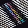 Shuttle Art Metallic Marker Pens, 30 Colors Metallic Paint Markers with 1 Coloring Book Fine Point for DIY Card, Calligraphy, Art and Crafting Projects, Works Great on Black Paper, Scrapbooks, Rock(30 colors)