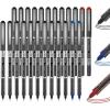 Shuttle Art RollerBall Pens, 25 Pack Black Fine Point Roller Ball Pens, 0.5mm Liquid Ink Pens for Writing Journaling Taking Notes School Office(21 black+2 blue+2 red)