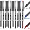 Shuttle Art RollerBall Pens, 25 Pack Black Fine Point Roller Ball Pens, 0.5mm Liquid Ink Pens for Writing Journaling Taking Notes School Office(8 black+1 blue+1 red)