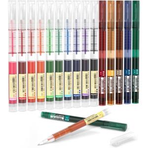 Shuttle Art Liquid Ink Rollerball Pens, 15 Colors (10 Bright + 5 Vintage) Quick Drying 0.5mm Extra Fine Point Long Lasting for Writing Journaling Taking Notes Doodling School Office Home(15 Colors)