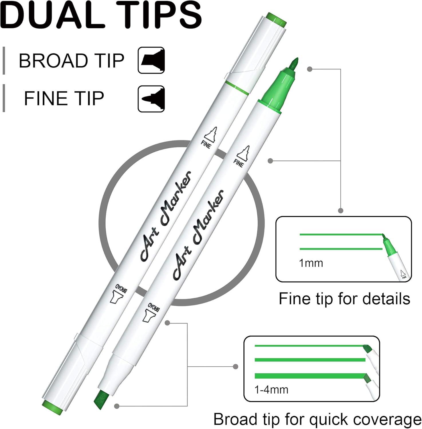 image172 Colors Alcohol Based Dual Tip Art Markers 1711 Blender Permanent Marker Pens Plus 1 Marker Pad 1 Case Perfect for Kids Adult Artist Coloring Books Drawing Sketching and Card Making30 Colors