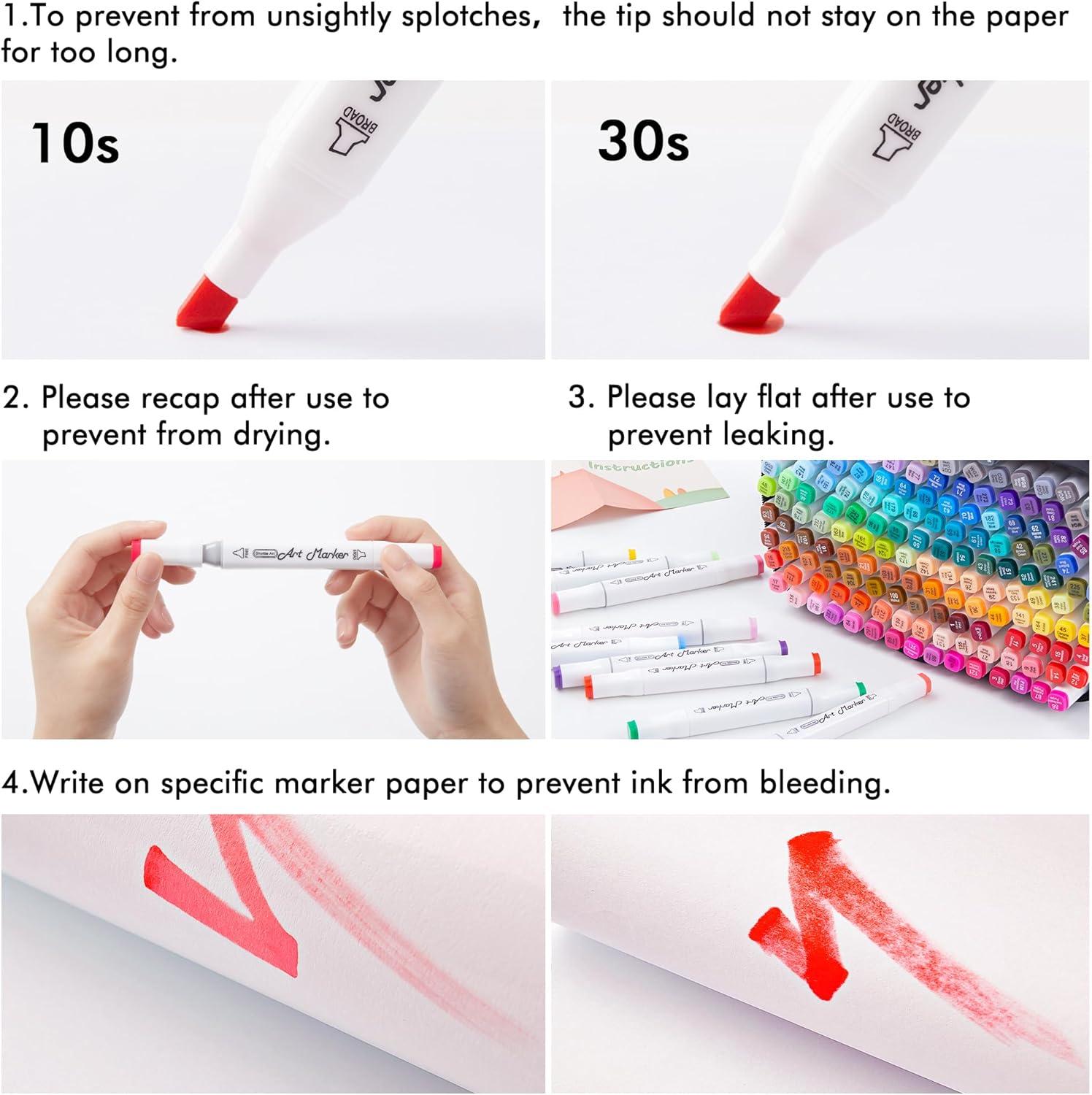 image172 Colors Alcohol Based Dual Tip Art Markers 1711 Blender Permanent Marker Pens Plus 1 Marker Pad 1 Case Perfect for Kids Adult Artist Coloring Books Drawing Sketching and Card Making172 Colors