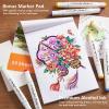 172 Colors Alcohol Based Dual Tip Art Markers, 171+1 Blender Permanent Marker Pens Plus 1 Marker Pad 1 Case Perfect for Kids Adult Artist Coloring Books Drawing Sketching and Card Making(172 Colors)
