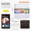 Metallic Watercolor Paints, Shuttle Art 24 Colors Glitter Watercolor Paint in Half Pans with Water Brush Pen Watercolor Pad &Mental Box, Art Supplies for WatercolorPainting, Illustrations, Calligraphy