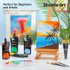 Shuttle Art Acrylic Paint, 18 Colors Acrylic Paint Pouches (120ml/4.06oz), Artist Grade Paint Set, Rich Pigments, Non-Toxic for Artists, Beginners and Kids on Rocks Crafts Canvas Wood Ceramic