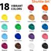 Shuttle Art Acrylic Paint, 18 Colors Acrylic Paint Pouches (120ml/4.06oz), Artist Grade Paint Set, Rich Pigments, Non-Toxic for Artists, Beginners and Kids on Rocks Crafts Canvas Wood Ceramic