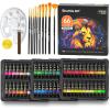 82 Pack Acrylic Paint Set, Shuttle Art 66 Colors Acrylic Paint with 10 Brushes, 22ml/0.74oz Tubes, Vibrant Colors, Artist Painting Supplies for Kids, Adults Painting & Crafting on Canvas, Wood Ceramic