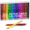 Shuttle Art Colored Gel Pens, 20 Colors Retractable Gel Ink Pens with Grip, Medium Point (0.7mm) Smooth Writing for Adults and Kids Writing Journaling Taking Notes Drawing at School Office Home