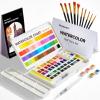 Watercolor Paint Set, Shuttle Art 48 Colors Watercolor Paint in Half Pans with 2 Water Brush Pens, 10 Paint Brushes, 1 Watercolor Pad, 1 Palette, 2 Color Charts, Watercolor Kit for KidsAdults, Artists(48 Colors)