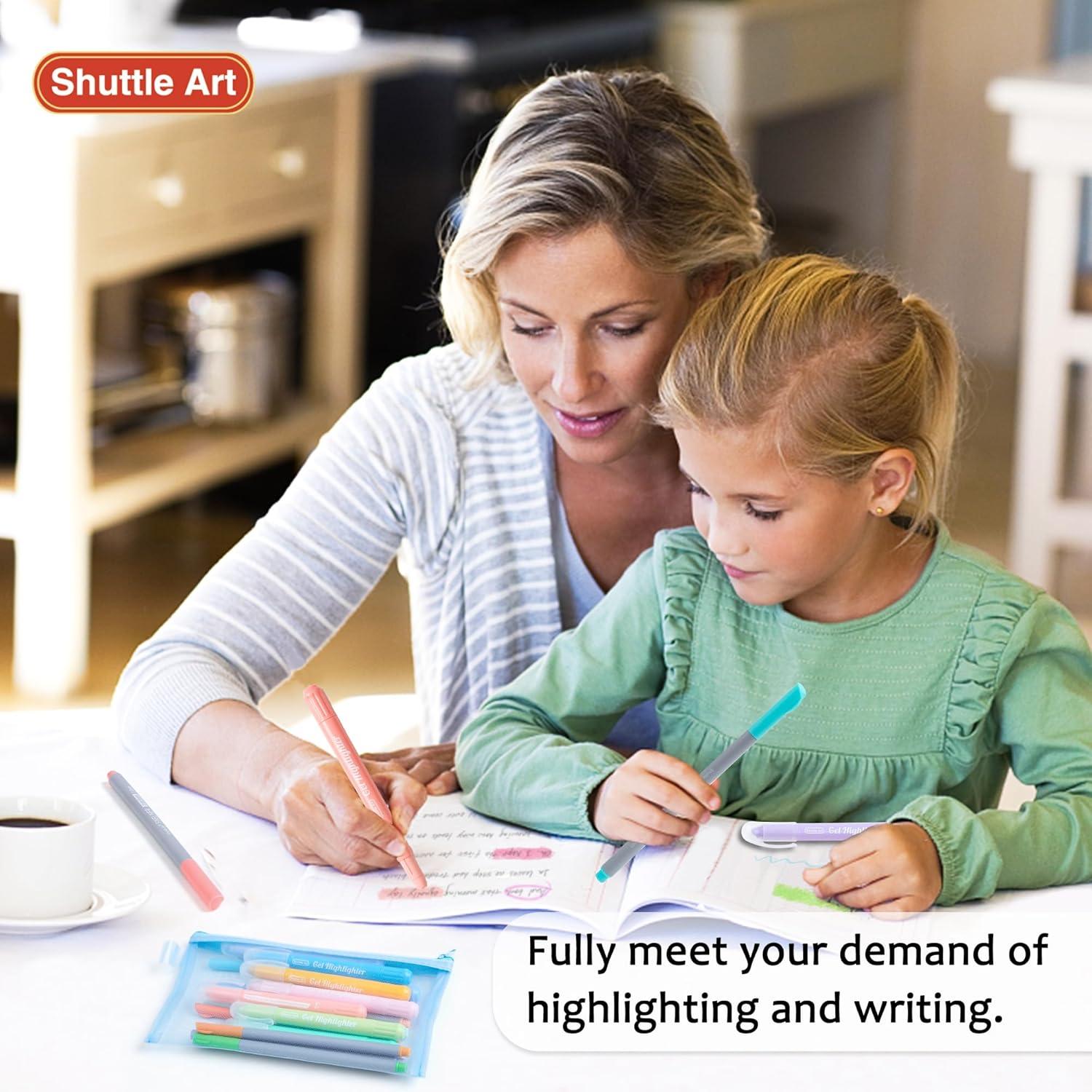 imageBible Highlighters and Pens 22 Pack Journaling Kit 12 Colors Gel Highlighters and 10 Colors Ballpoint Pens with a storage bag Bible Markers No Bleed Through by Shuttle Art1 Count Pack of 22